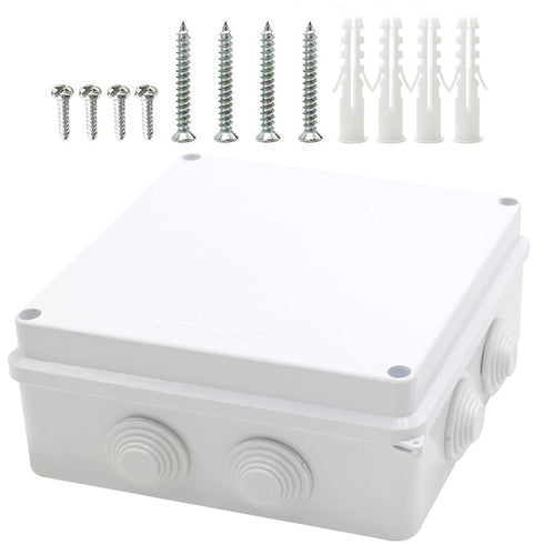 MAKERELE IP65 Waterproof Dustproof Electrical Junction Box, ABS Plastic Electronics Enclosure, White, 5.9 5.9
