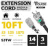 YOJOE 14/3 10 ft Black Outdoor Extension Cord, Heavy Duty Waterproof Lighted Power Cable