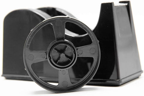Desktop Tape Dispenser Adhesive Roll Holder with Weighted Nonskid Base (Fits 1" & 3" Core) Black