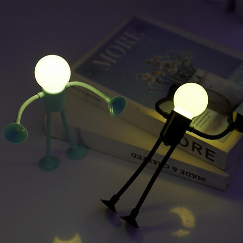 Generic Bulb Changeable Shape Funny Sportsman Night Light, DIY Shape Night Lights Cute Light Man Mini Lamp Suction Cup