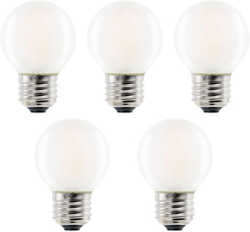 Dimmable E26 Frosted LED Light Bulbs Warm White 2700K, 4W G16.5 Mini Globe 400 lm, 5 Pack