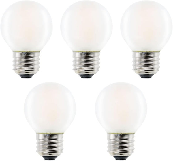 Dimmable E26 Frosted LED Light Bulbs Warm White 2700K, 4W G16.5 Mini Globe 400 lm, 5 Pack