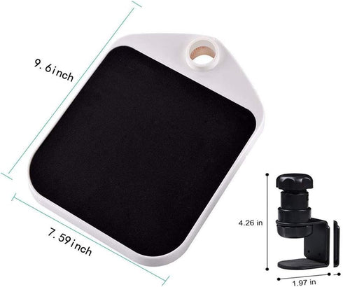 FUZADEL 360 Mouse Platform Clamp On Under Desk Adjustable Mouse Tray Mount Swivel Desktop Shelf Wrist Rest Rotating