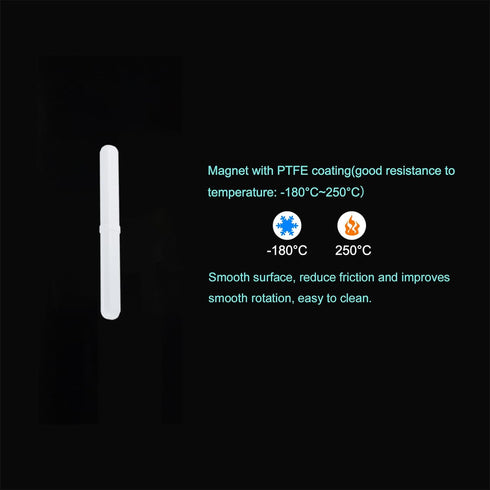 MECCANIXITY Magnetic Stirrer Mixer with PTFE Coating Magnet White, 100mm x 10mm, 3 Pcs for Laboratory