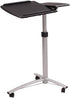 Pinikuyiro Rolling Adjustable Laptop Cart,Height Adjustable Mobile Laptop Stand Desk Rolling Cart,Black