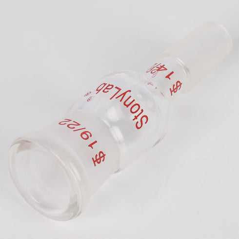 stonylab Glass Reducing Connecting Adapter, Borosilicate Glass 19/22 Outer to 14/20 Inner Joint