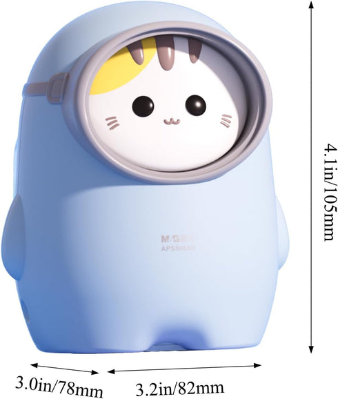 M&G Electric Pencil Sharpener, Portable Cute Cat Design, Battery/USB Dual Power Operated for Kids Students