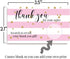 Pink Stripes Scratch & Win Customer Appreciation Package Inserts, 20 Single Sided Insert Cards with Scratch Off