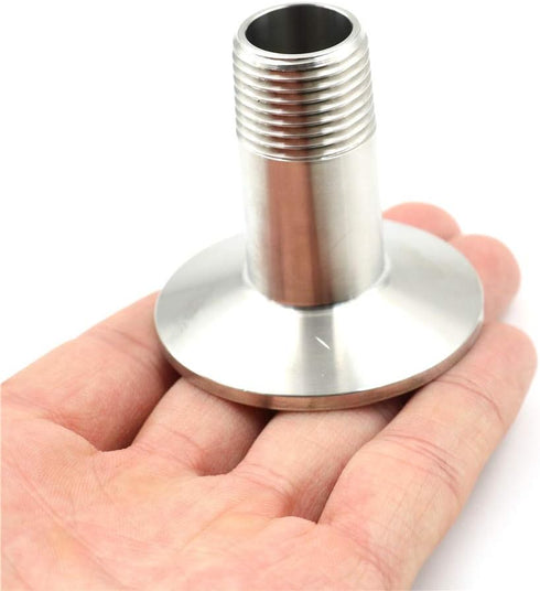 Beduan Stainless Steel Sanitary Fitting Home Brew Connector, 1.5" Tri Clamp to 1/2" NPT Male (Ferrule OD 50.5mm)
