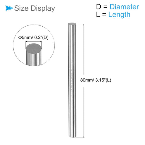 Round Steel Rod, 5mm Diameter 80mm Length, High Speed Steel Bar Stock Craft DIY Tool - (Applications: for Drill Lathes Boring Machine)