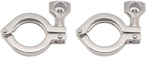 Beduan 1.5" Sanitary Tri Clamp, 304 Stainless Steel Heavy Duty Clover with Wing Nut, Pack of 2