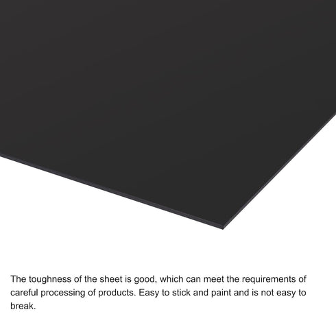 MECCANIXITY Black ABS Plastic Sheet 10x8x0.02inch for DIY Crafts, Building Model, Pack of 4