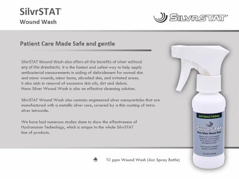 4 oz SilvrSTAT Nano Silver Wound Wash Sprayer | Debride & Fine Mist Spray | fl