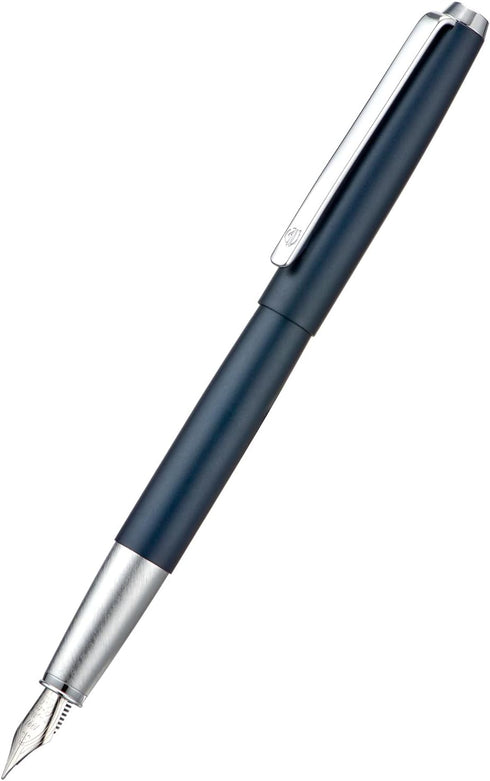 HongDian 525 Dark Blue Fountain Pen, Extra Fine Nib Classic Pen with Metal Case and Refillable Converter