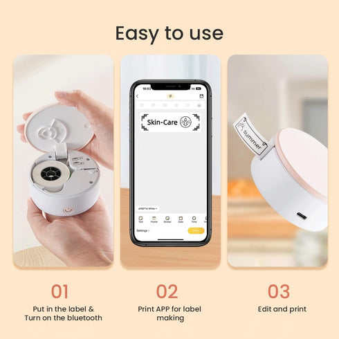 vretti HP3 Label Machine Maker with Tape - Portable Thermal Mini Label Printer, Bluetooth Wireless Connection for