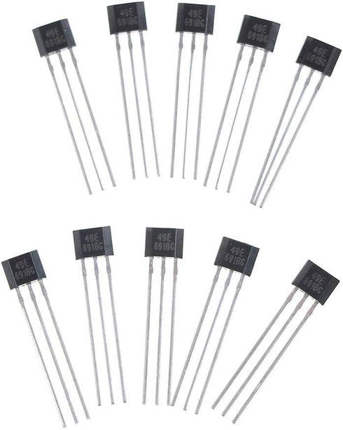 10Pcs Black Hall Element 49E Oh49E Ss49E Linear Sensor Hall Sensor Hall Effect Sensors Industrial Electrical