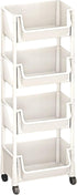 Generic Rolling Carts with Wheels, 4-Tier Rolling Utility Cart Organizer, Multifunctional Trolley Storage