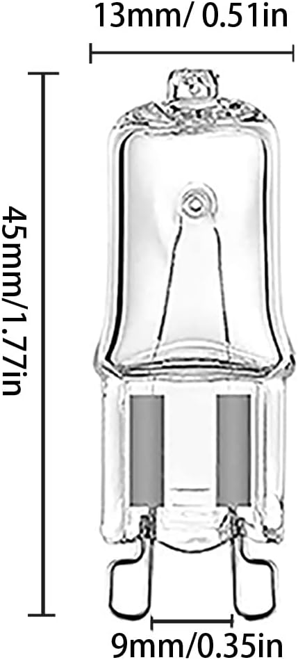 G9 Bulb 20W T4 Bulb 180 Lumen120 G9 Bulbs 2700K Pack 10 Halogen JD Type Volt Lamp Base Bi Pin Halogen House Hold