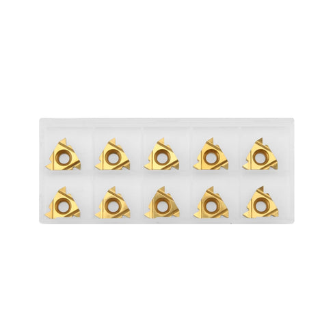 10 Pcs 16ER AG60 Indexable Threading Carbide Insert Tin Coated, Industrial CNC Lathe Tools 16ER AG60