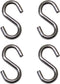 S Hook - Marine Grade 316 Stainless Steel, 1.56" Long, 5/32" Thick Metal Hook for Hanging and Utility Use (4)
