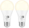 Dusk to Dawn Light Bulbs, 4000K Cool White, 850LM, 60W Equivalent, LED 9.5W, A19 E26 Base, 2-Pack, HQ-H013