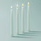 LampLust Flameless Taper Candles with Remote, 9 Inch, 4 Pack Pastel Blue