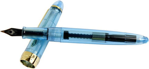 Gullor Jinhao 992 Plastic Fountain Pen, Transparent, 6 Colors, 6PCS with Golden Clip