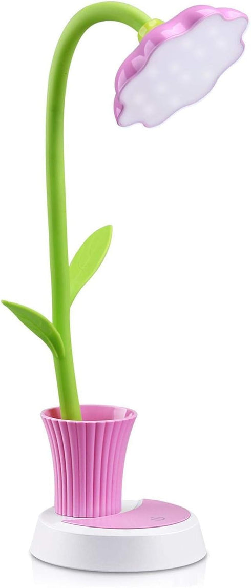 Desk Lamp for Kids, Sunflower LED Charging Table Lamp, Adjustable Brightness, Small Folding Light for Reading, Study