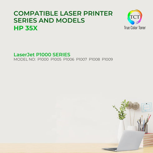 TCT Premium Compatible Toner Cartridge Replacement for HP 35X Black High Yield for HP Laserjet Printers (2-Pack)