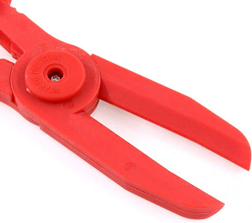 Swpeet 3Pcs Red Line Clamps Flexible Hose Clamps Pliers Kit, Hose Pinch Off Pliers Set for Brake Hoses, Fuel Hoses,