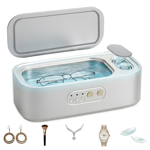 BLIVORRA Ultrasonic Jewelry Cleaner 48KHz Mini Sonic Cleaning Machine for Glasses, Diamonds &