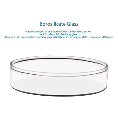 stonylab Glass Petri Dish, 90x20 mm Autoclavable Borosilicate Glass Cell Culture Dish with Clear Lid