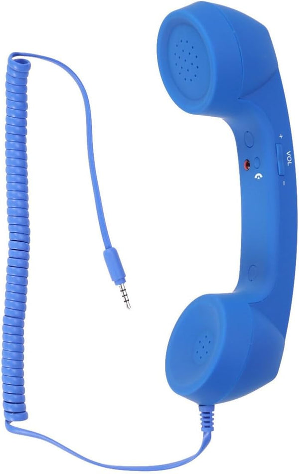 UKCOCO Retro Phone Handset for Cell Phones, 3.5mm Receiver, Retro Telephone Headset for Home Phones, USB Turntable