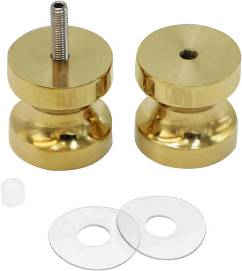 CKB Double Sided Shower Glass Door Knob, Polished Gold Finish, Solid 304 Stainless Steel Handle for 5/16" to 1/2" Glass
