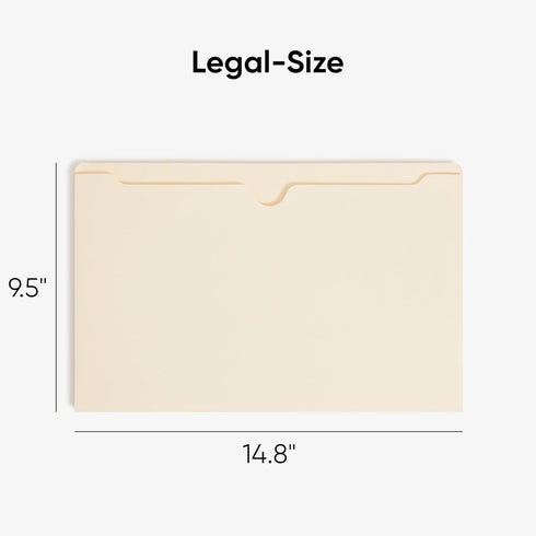 Smead File Jacket, Reinforced Straight-Cut Tab, 2" Expansion, Legal Size, Manila, 50 per Box (76560)