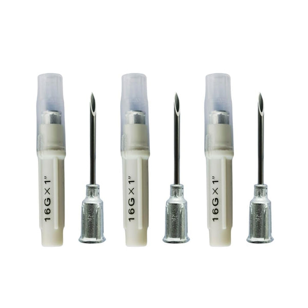 Eli-Vet 16G x 1 inch (25 mm) Veterinary Aluminum Hub Needle, Individual Sheath, 100 per Box, AHN1625