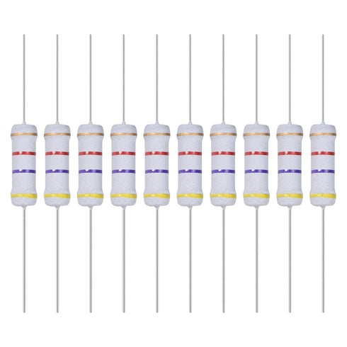 YOKIVE 60 Pcs Metal Oxide Film Resistors, 2W, 4.7K Ohm, Axis Lead Resistor for Electric Power Equipment, Grey