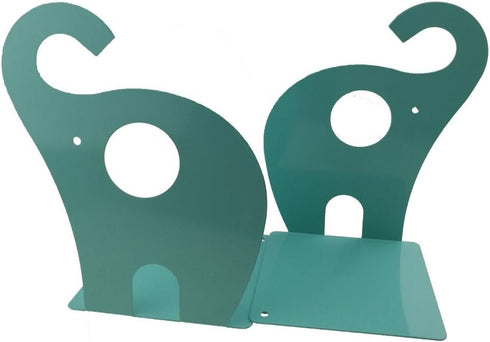 Winterworm Adorable Elephant-Themed Nonskid Desk Bookends (Blue Green)