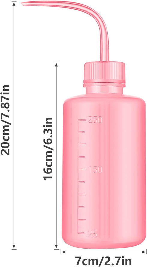 Wash Bottles - 2pcs 250ml Safety Wash Bottle Watering Tools, Economy Plastic Squeeze Bottle Medical Label Green Soap Cleaning Washing Bottle White (Pink)