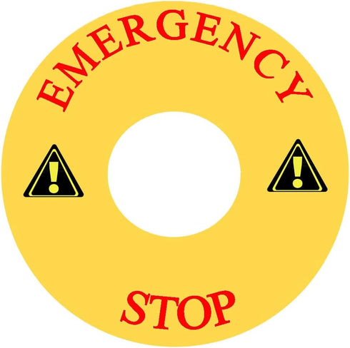 Emergency Stop Warning Sign Equipment, Emergency Stop Label Sticker, 10 Pcs Caution Safety Decals