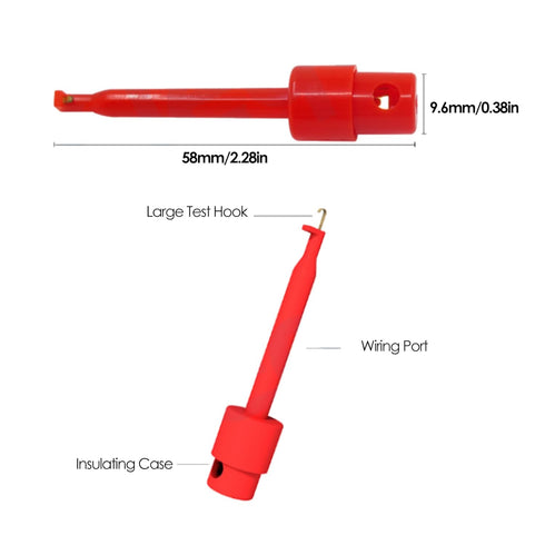 20Pcs Test Hooks Clips, Colorful Large Spring Hook Clip Test Grabber Probe for Electronic Components Testing