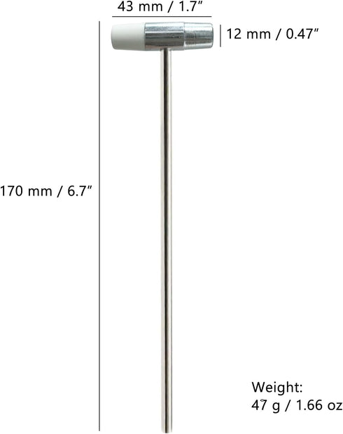 Small Hammer, Lightweight Mallet with Plastic and Metal Head for Craft Projects, Jewelry, Woodworking, and DIY