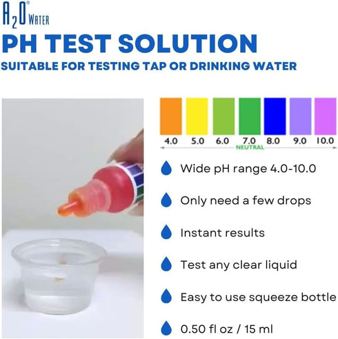 (WHT/100-125 0.50 Oz, A2O Water pH Level Test kit, Alkaline, Tap, and Drinking Water Tests) Fl More Accurate Than Test