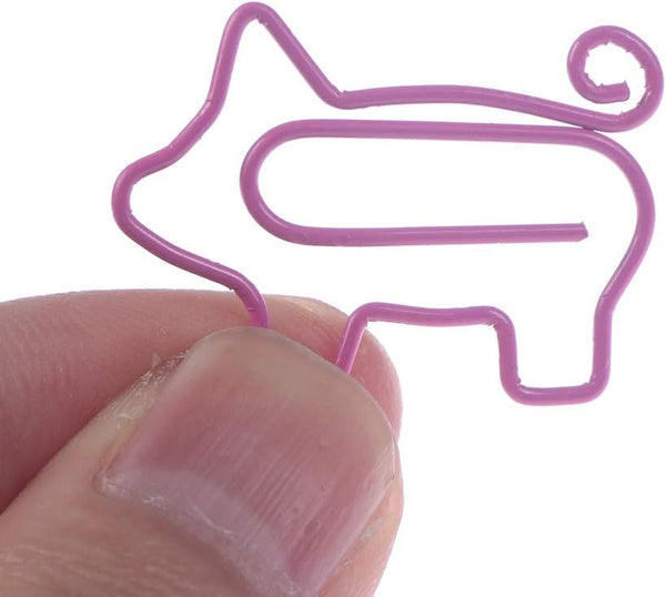 EORTA 50 Pieces Paperclips, Pink Pigs Shaped Metal Clips, Cute Cartoon Animals for Bookmarking, Scrapbooking