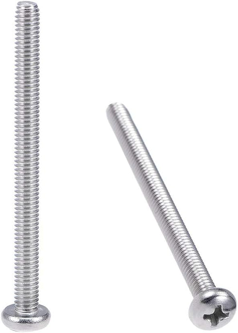 uxcell M4x50mm Machine Screws - Pan Phillips Cross Head Stainless Steel Fasteners, 20Pcs