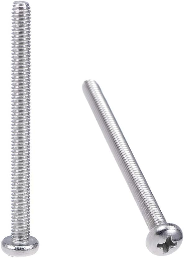 uxcell M4x50mm Machine Screws - Pan Phillips Cross Head Stainless Steel Fasteners, 20Pcs