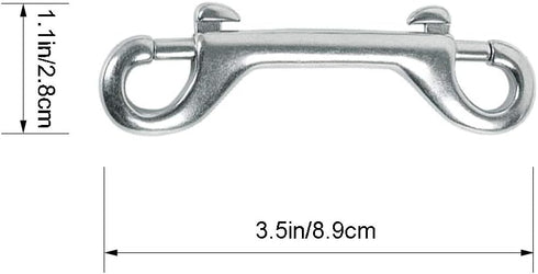 5 Pack 3.5’’ Double Ended Bolt Snaps Hook, Zinc Alloy Trigger Clips for Key Holder, Nickel Plated