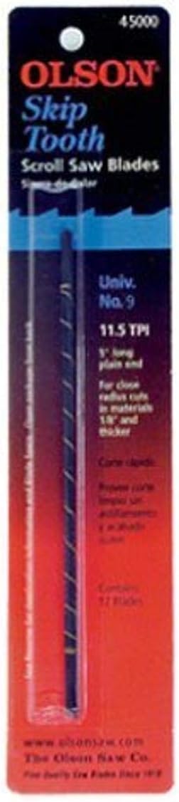 Olson Saw FR45000 Skip Tooth 0.053 x 0.018-Inch 11.5 TPI Scroll Saw Blade