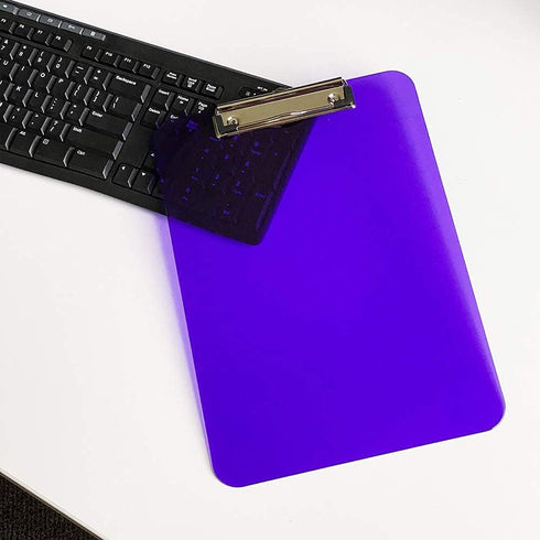 JAM PAPER Plastic Clipboards - Letter Size (9 x 12.5) - Violet Purple, Clip Board Sold Individually