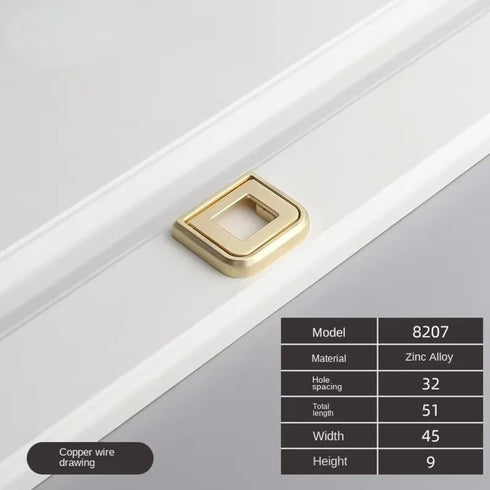 Aoleegatt Pull(Copper-32mm) Thickened Zinc Alloy Concealed Buckle Handle Bedside Table Drawer Invisible Flat Handle